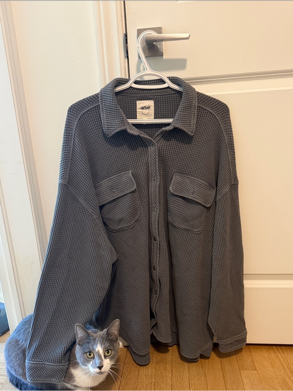 Gray Aerie Shirt  - Cozy Waffle Knit